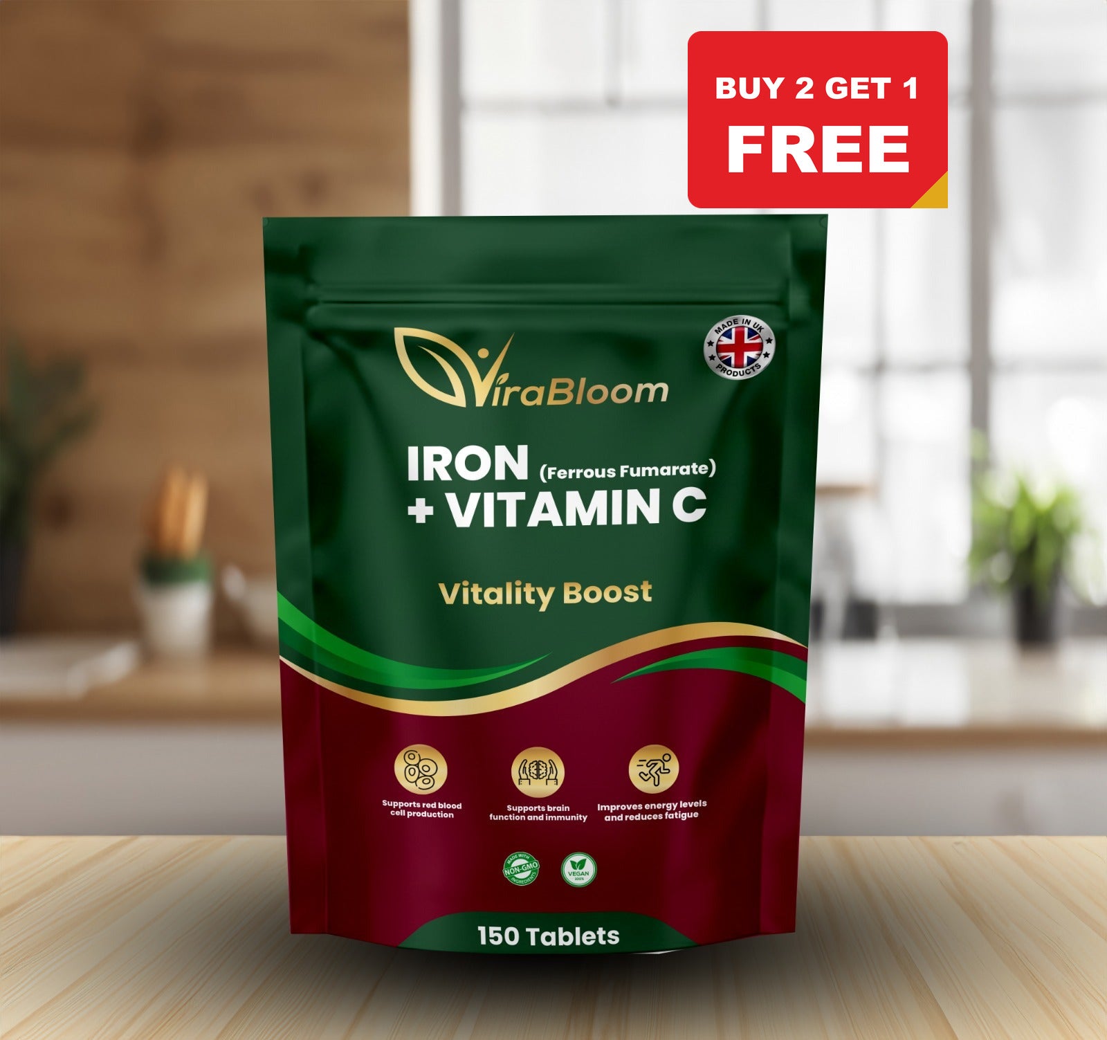 Iron & Vitamin C 2 in 1 - Buy 2 Get 1 Free